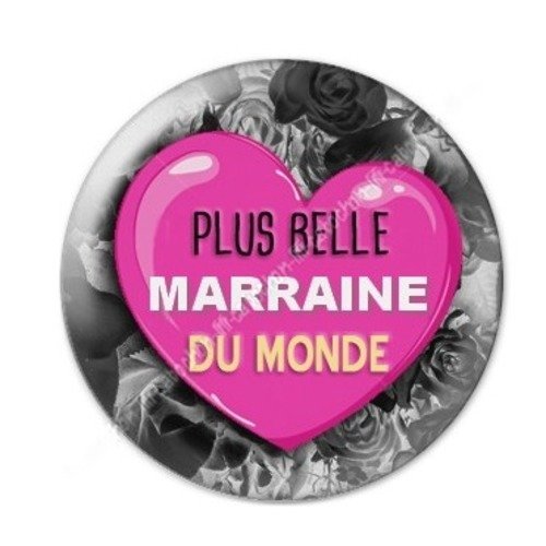 Cabochon résine à coller 25 mm marraine a8