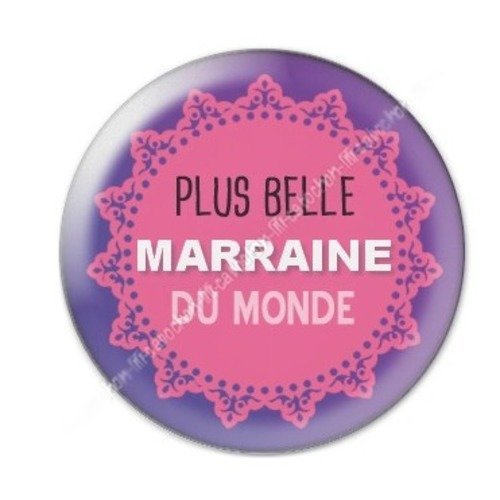 Cabochon résine à coller 25 mm marraine a10