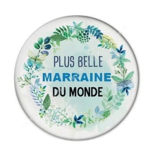 Cabochon résine à coller 25 mm marraine a11