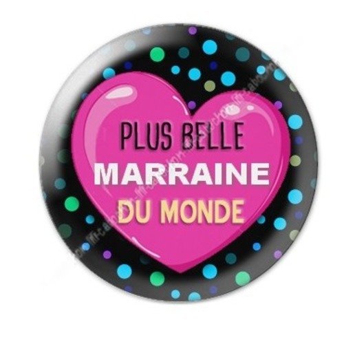 Cabochon résine à coller 25 mm marraine a13