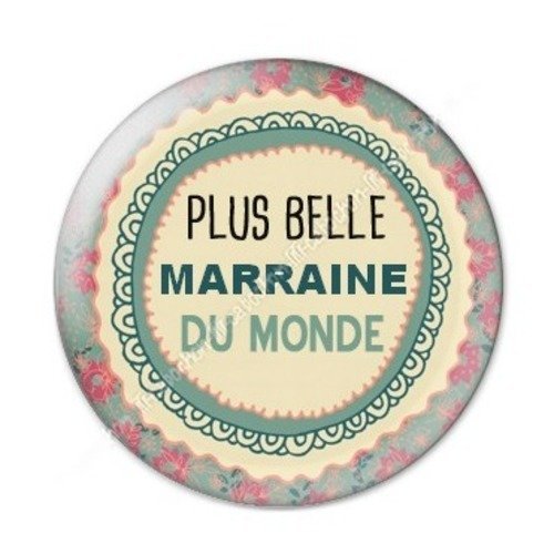 Cabochon résine à coller 25 mm marraine a14