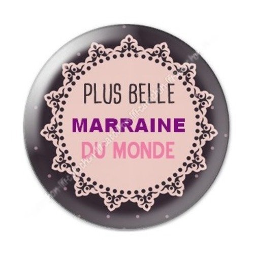 Cabochon résine à coller 25 mm marraine a15