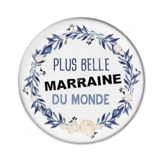 Cabochon résine à coller 25 mm marraine a20