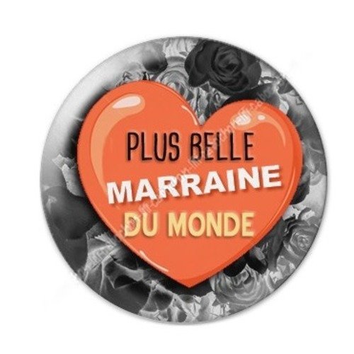 Cabochon résine à coller 25 mm marraine a22