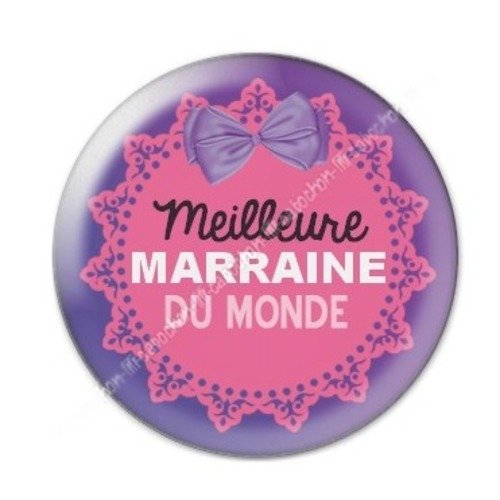 Cabochon résine à coller 25 mm marraine a23