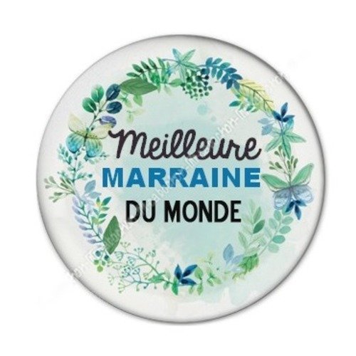 Cabochon résine à coller 25 mm marraine a24