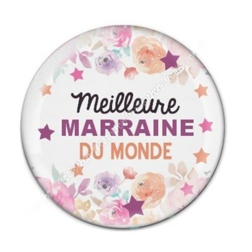 Cabochon résine à coller 25 mm marraine a25