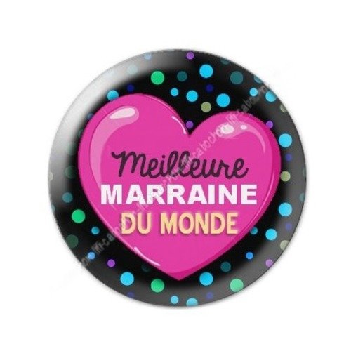 Cabochon résine à coller 25 mm marraine a26