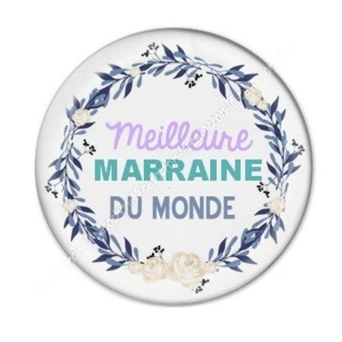 Cabochon résine à coller 25 mm marraine a31