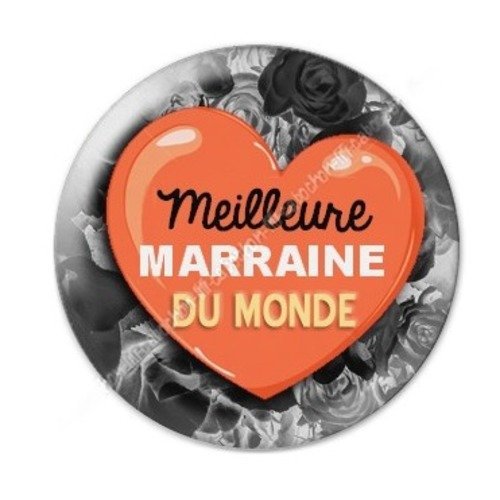 Cabochon résine à coller 25 mm marraine a32