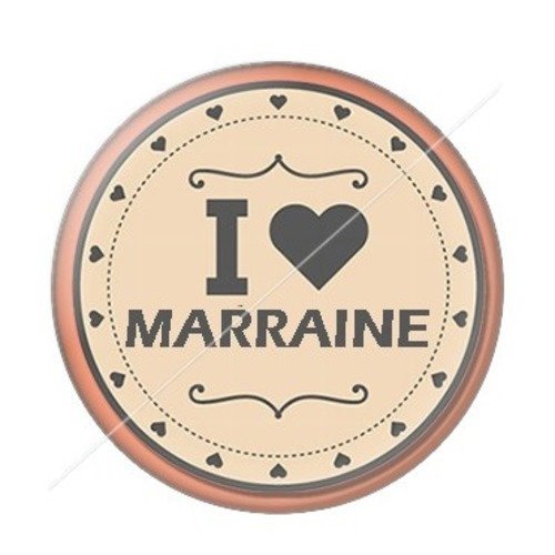 Cabochon résine à coller 25 mm marraine b1