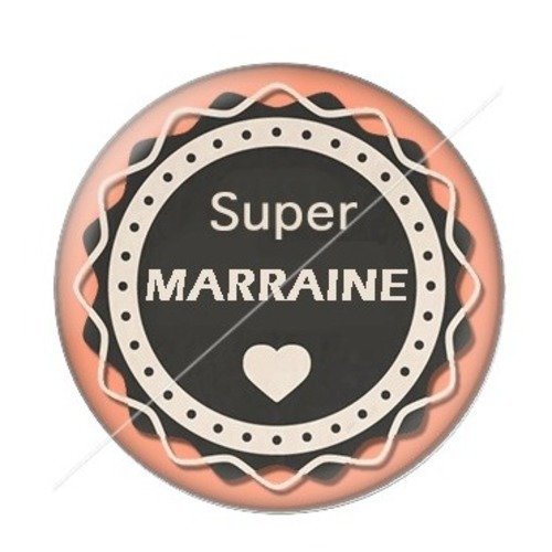Cabochon résine à coller 25 mm marraine b2