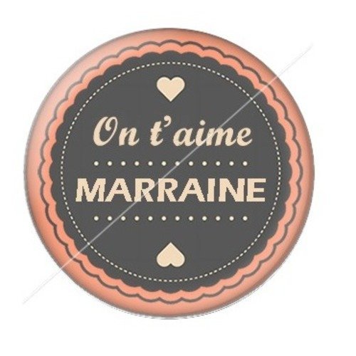 Cabochon résine à coller 25 mm marraine b3