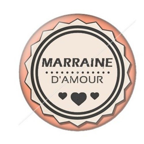 Cabochon résine à coller 25 mm marraine b4