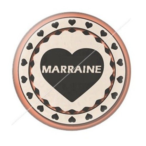 Cabochon résine à coller 25 mm marraine b5