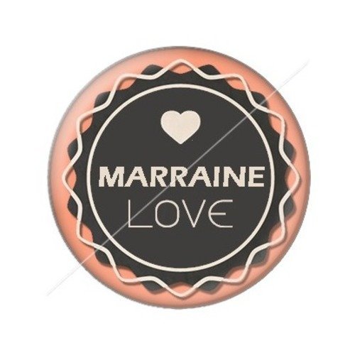 Cabochon résine à coller 25 mm marraine b6