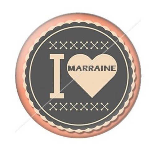 Cabochon résine à coller 25 mm marraine b7