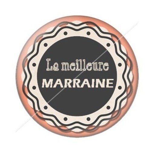Cabochon résine à coller 25 mm marraine b8