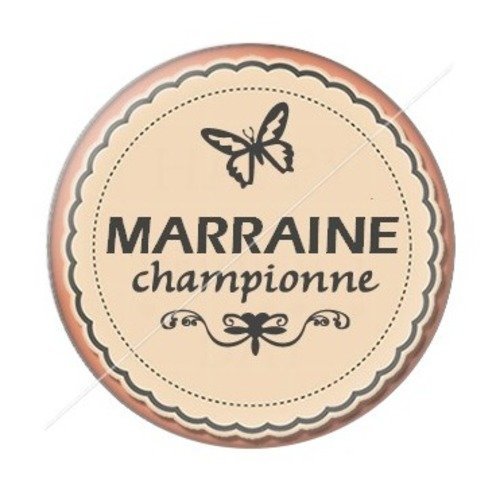 Cabochon résine à coller 25 mm marraine b9