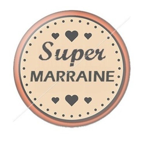 Cabochon résine à coller 25 mm marraine b10