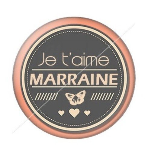 Cabochon résine à coller 25 mm marraine b11