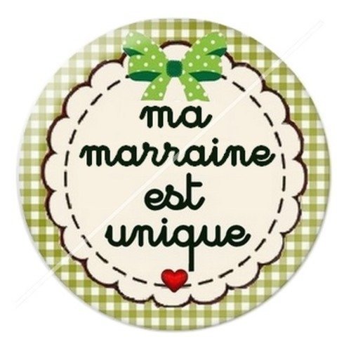 Cabochon résine à coller 25 mm marraine c2