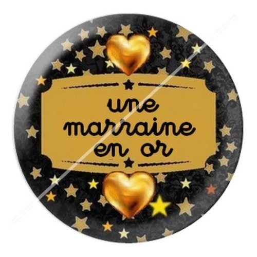 Cabochon résine à coller 25 mm marraine c4