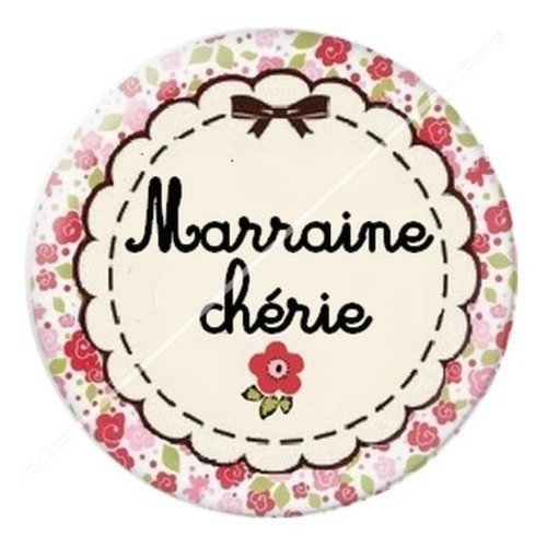 Cabochon résine à coller 25 mm marraine c5