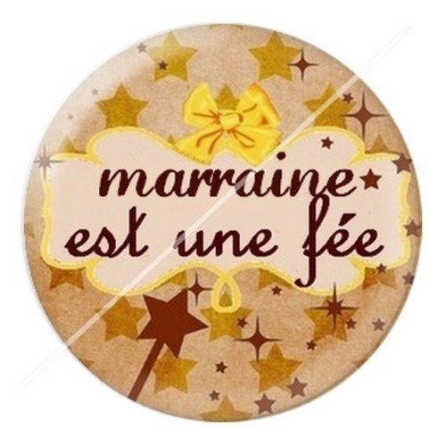 Cabochon résine à coller 25 mm marraine c6