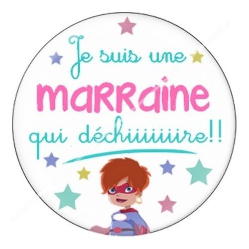 Cabochon résine à coller 25 mm marraine d4