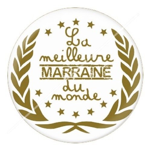 Cabochon résine à coller 25 mm marraine d6