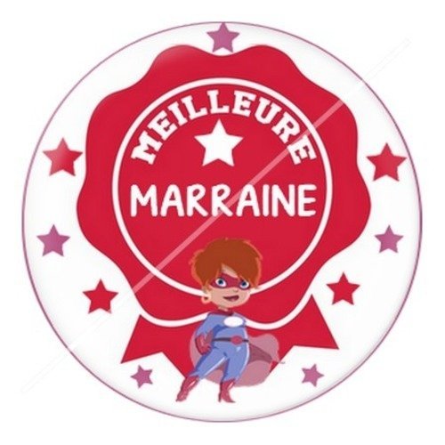 Cabochon résine à coller 25 mm marraine d10