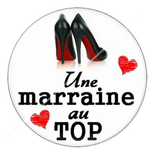 Cabochon résine à coller 25 mm marraine d12