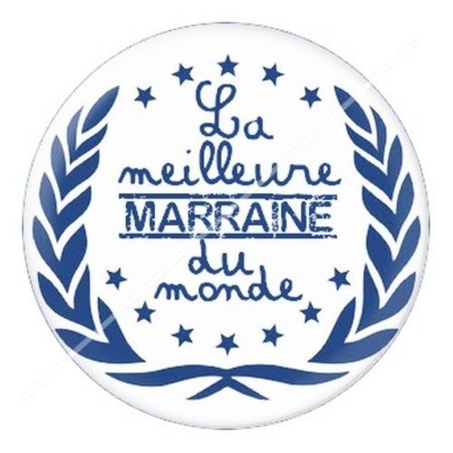 Cabochon résine à coller 25 mm marraine d14