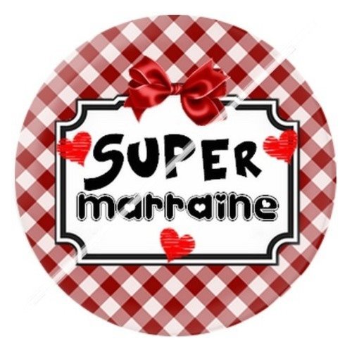 Cabochon résine à coller 25 mm marraine e2