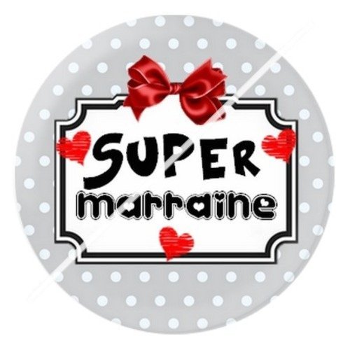 Cabochon résine à coller 25 mm marraine e5