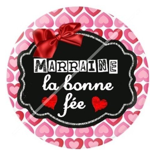 Cabochon résine à coller 25 mm marraine e9