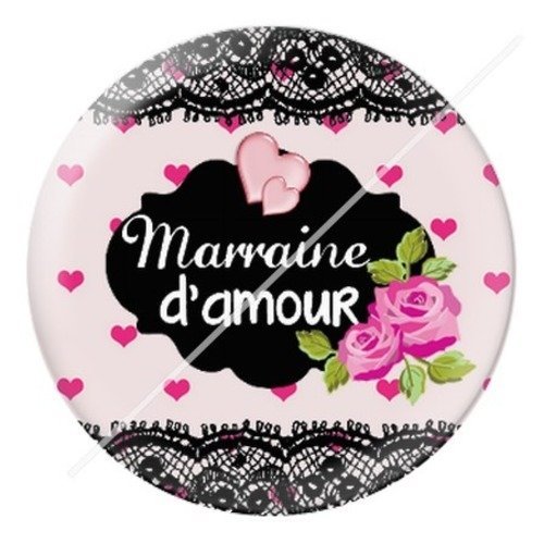 Cabochon résine à coller 25 mm marraine f5