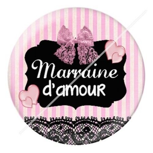 Cabochon résine à coller 25 mm marraine f8