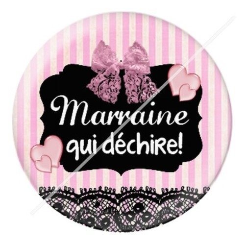 Cabochon résine à coller 25 mm marraine f9