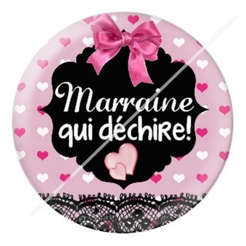 Cabochon résine à coller 25 mm marraine f12