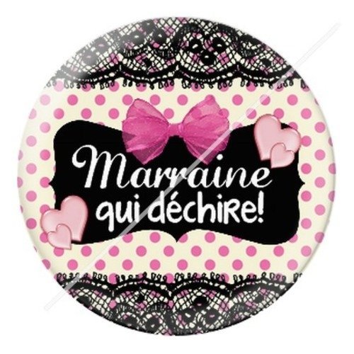 Cabochon résine à coller 25 mm marraine f15