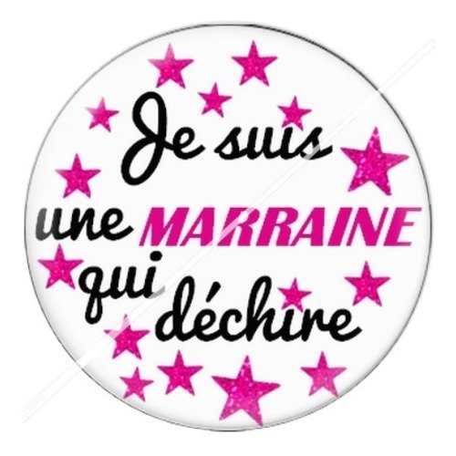 Cabochon résine à coller 25 mm marraine g15