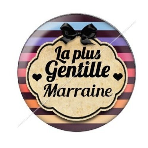 Cabochon résine à coller 25 mm marraine h15