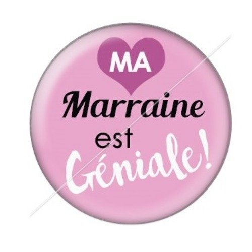 Cabochon résine à coller 25 mm marraine i2