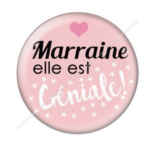 Cabochon résine à coller 25 mm marraine i3