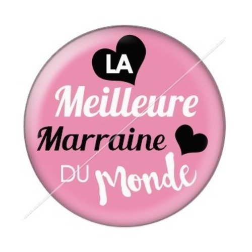 Cabochon résine à coller 25 mm marraine i5