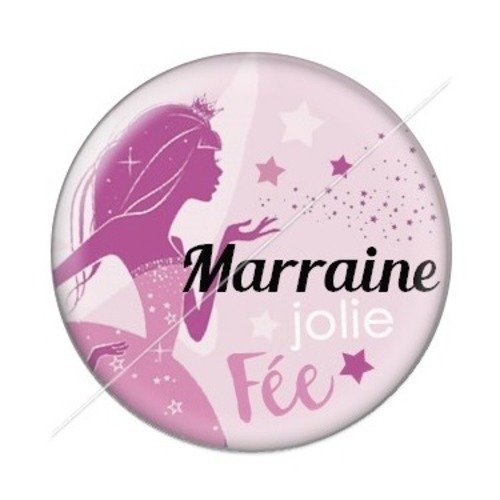 Cabochon résine à coller 25 mm marraine i7