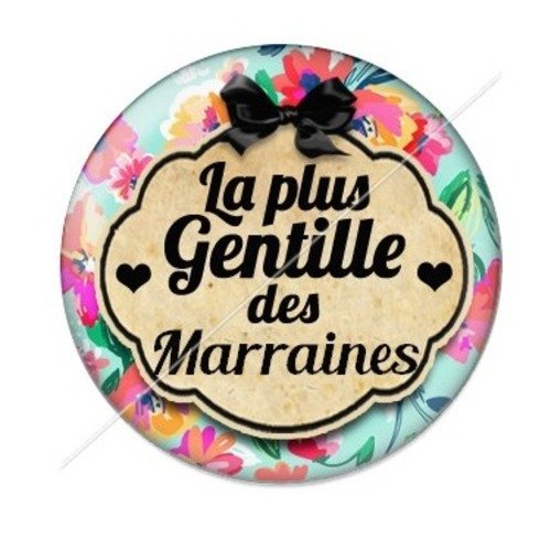 Cabochon résine à coller 25 mm marraine i9