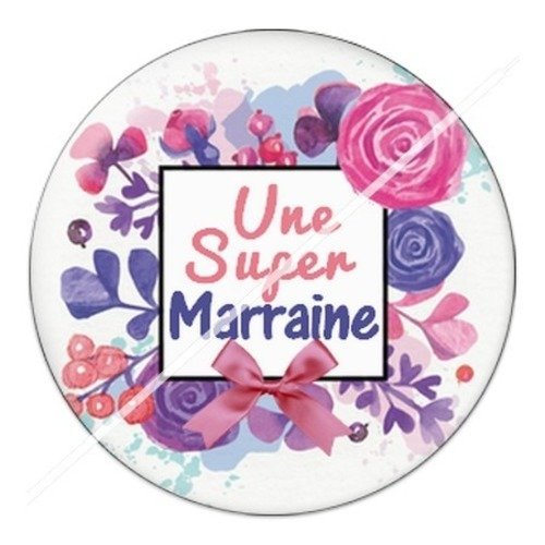 Cabochon résine à coller 25 mm marraine j2